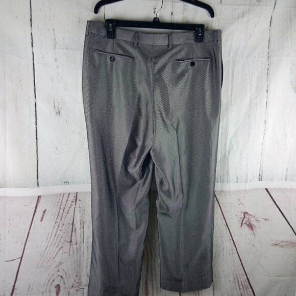 Carlo Lusso 150 44R 2 Button Gray Birdseye 2pc Suit 38x28 Flat Front - Picture 13 of 15